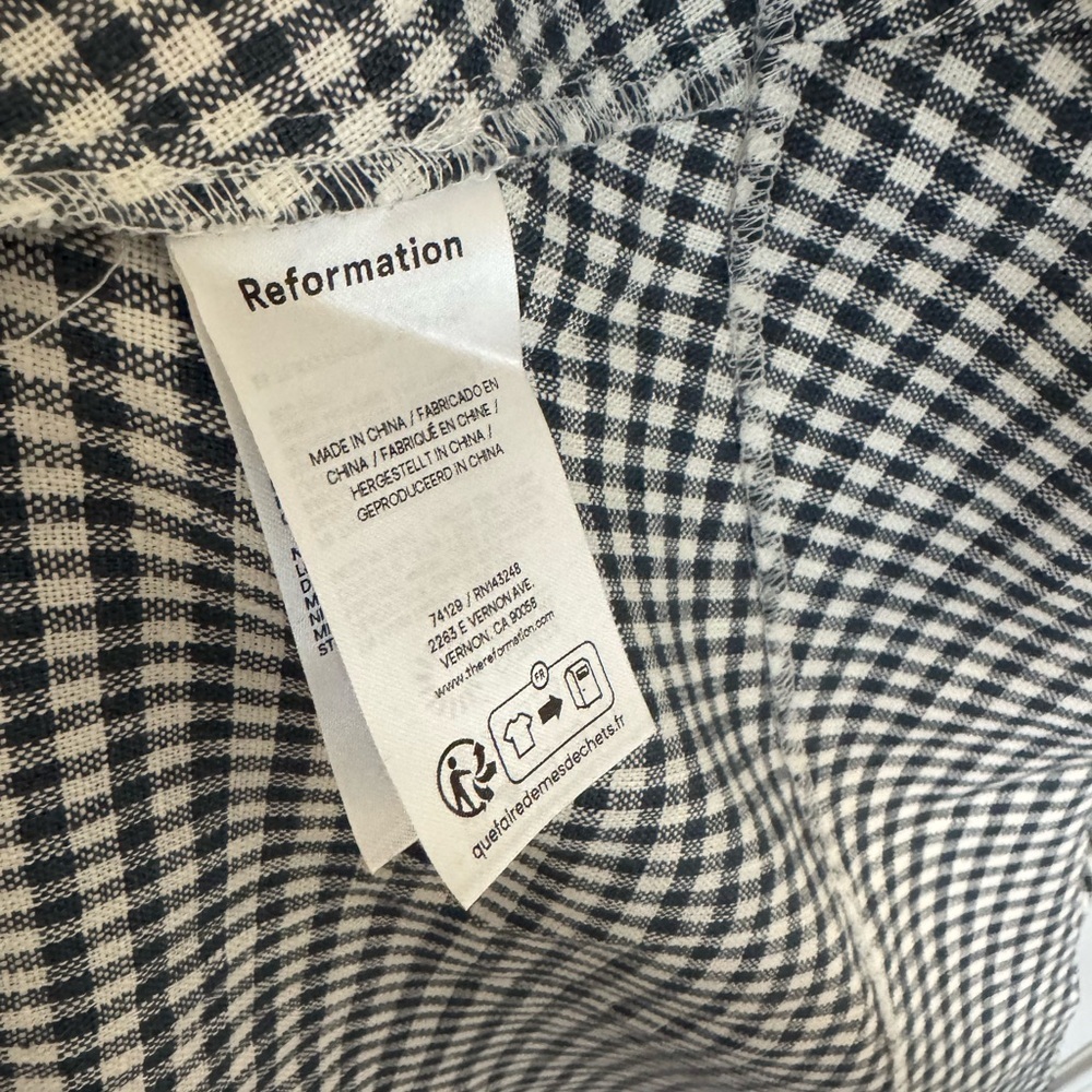 🤍NWOT Reformation Balia Dress Slate Check - Picture 7 of 7